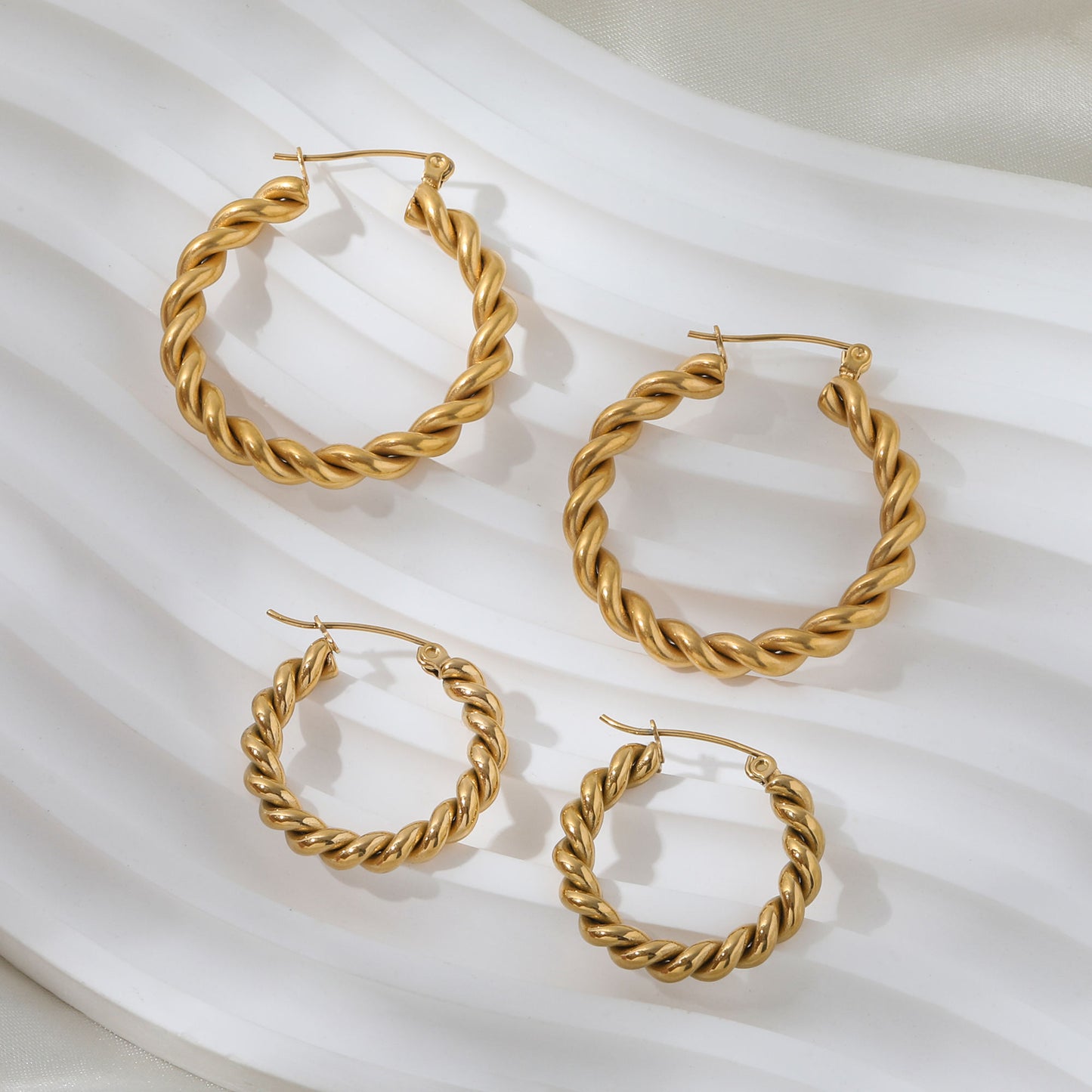 Rope Chain Statement Hoop Earrings | 18K Gold Plated
