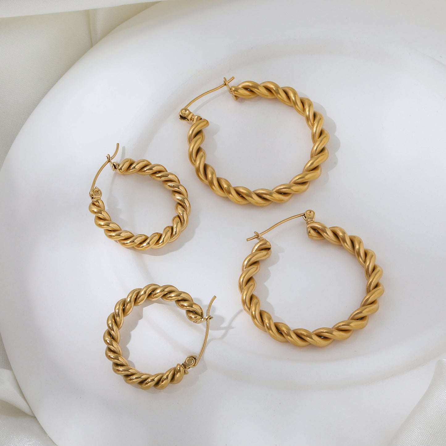 Rope Chain Statement Hoop Earrings | 18K Gold Plated