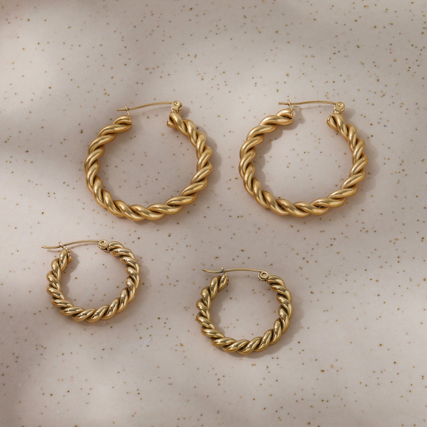Rope Chain Statement Hoop Earrings | 18K Gold Plated