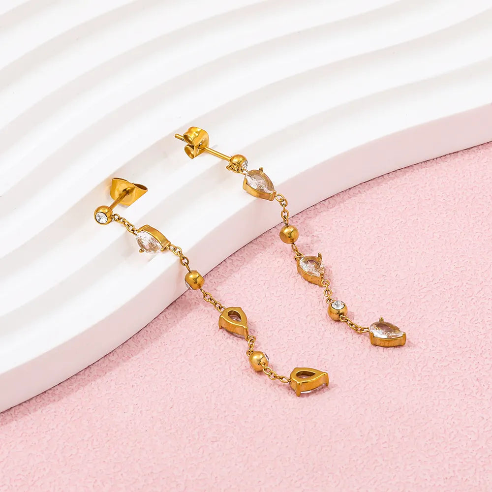 Water Drop CZ Dangle Earrings