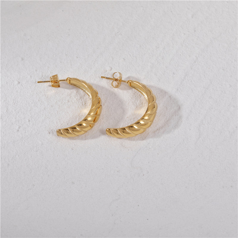 Croissant Shaped Hoop Earrings