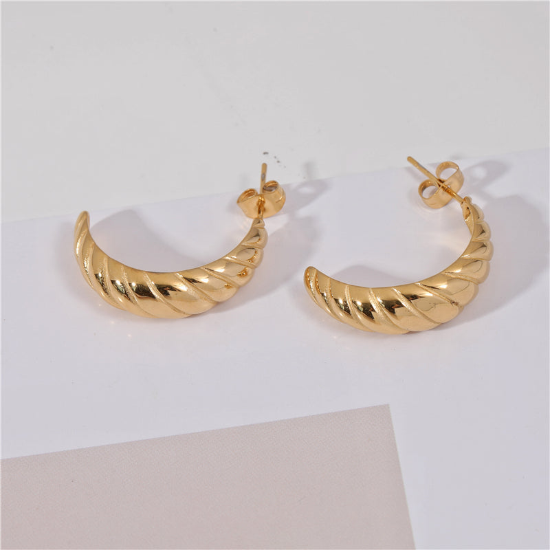 Croissant Shaped Hoop Earrings