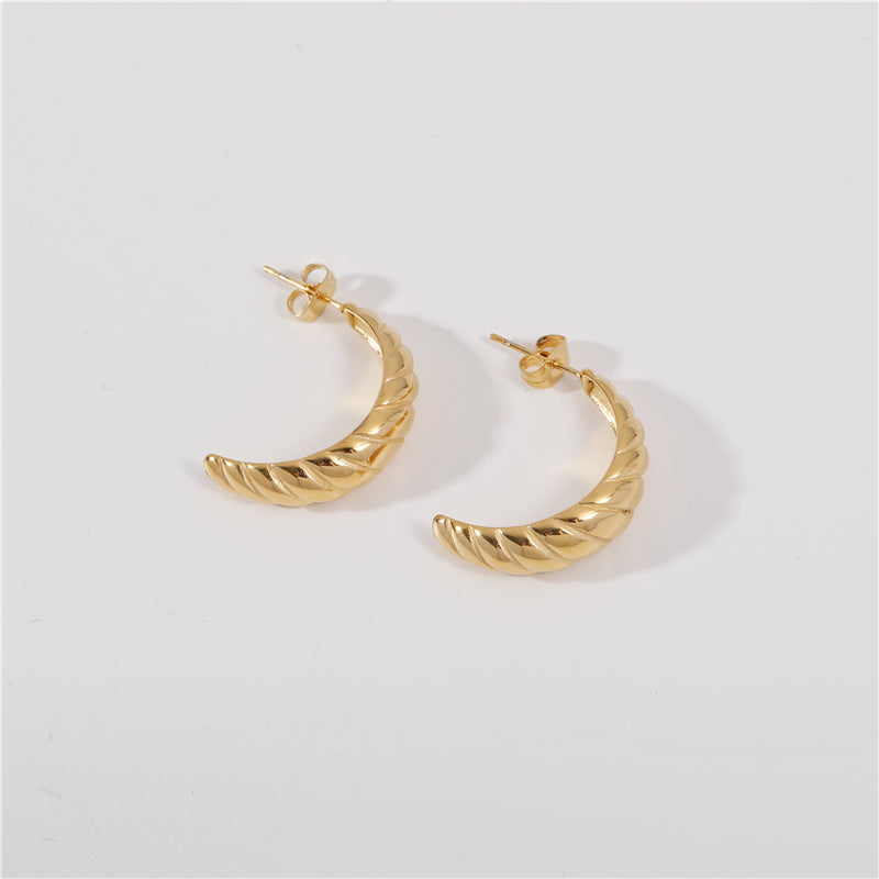 Croissant Shaped Hoop Earrings