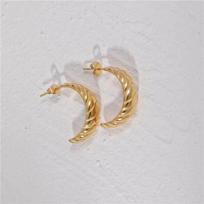 Croissant Shaped Hoop Earrings