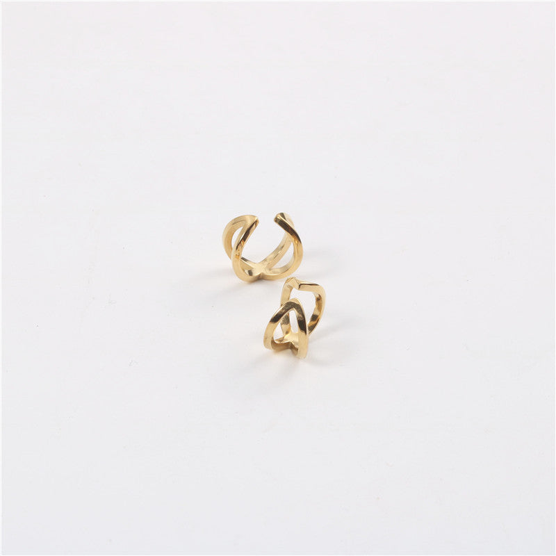 Double-layer Cross Cuff Earrings