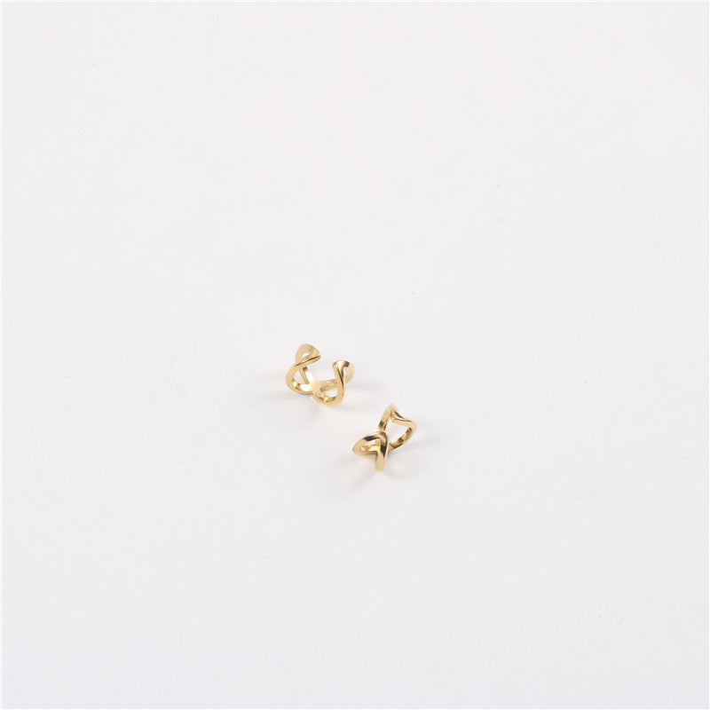 Double-layer Cross Cuff Earrings