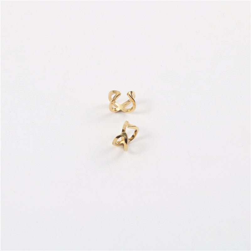 Double-layer Cross Cuff Earrings