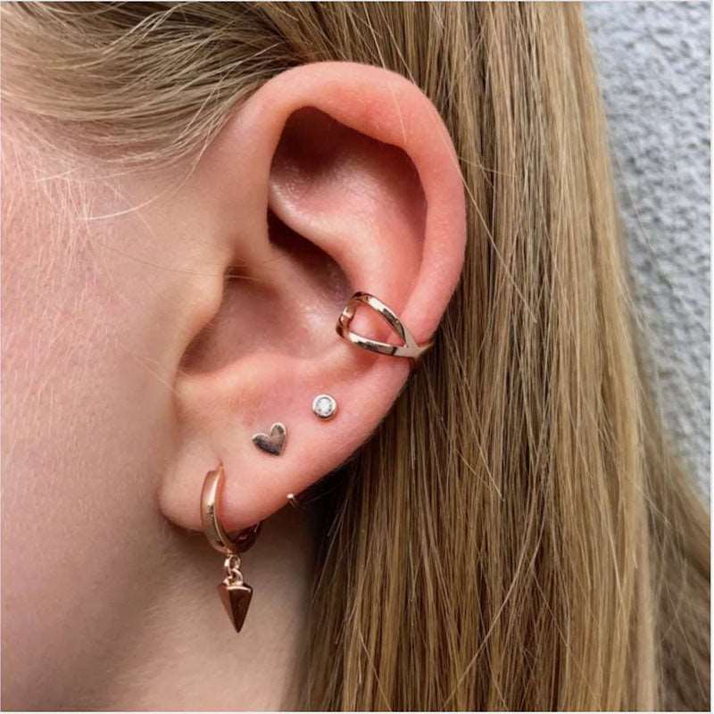 Double-layer Cross Cuff Earrings