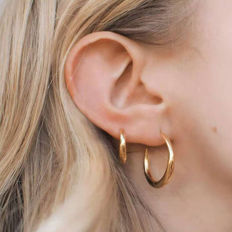 Big 18K Gold Plated Hoop Earrings