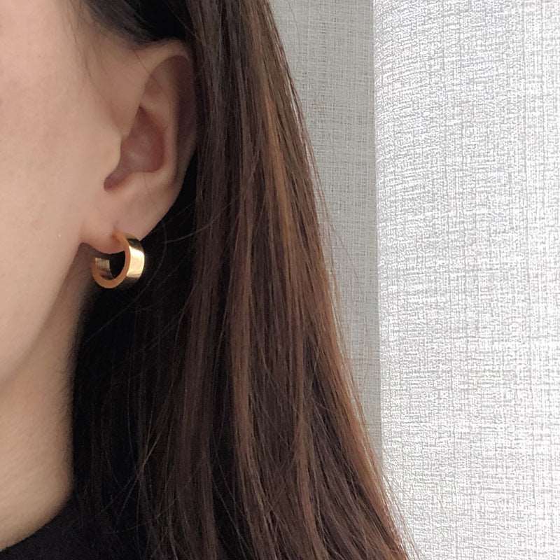 Mini C Shaped 18K Gold Plated Stud Earrings
