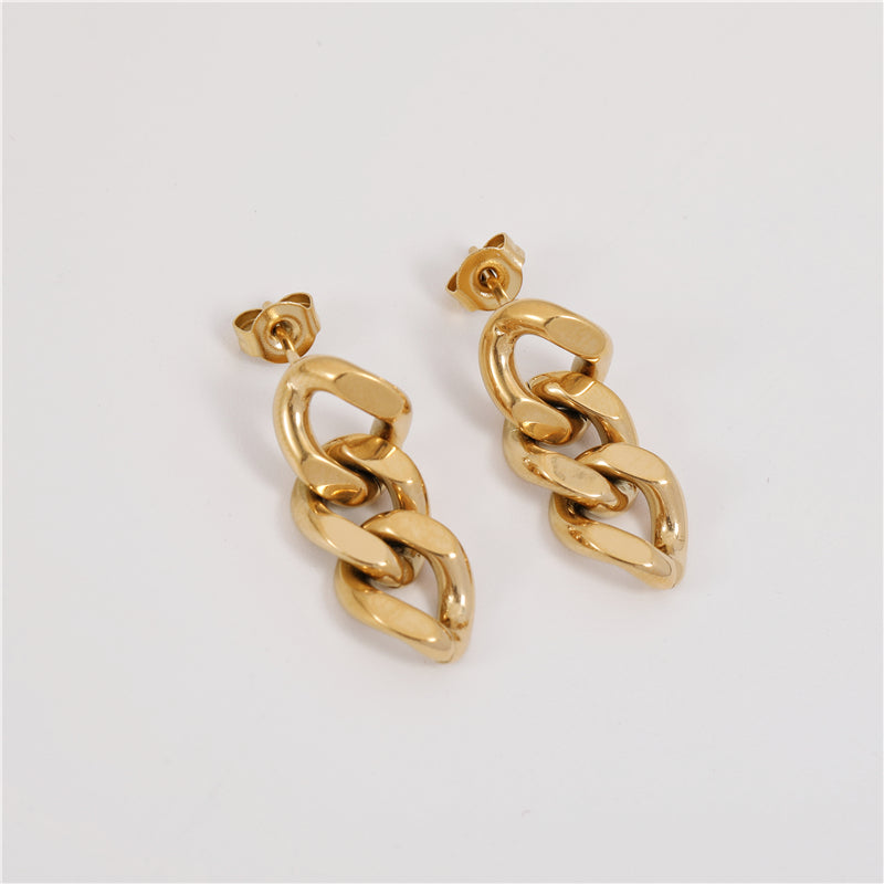 Link Chain 18K Gold Plated Drop Earrings
