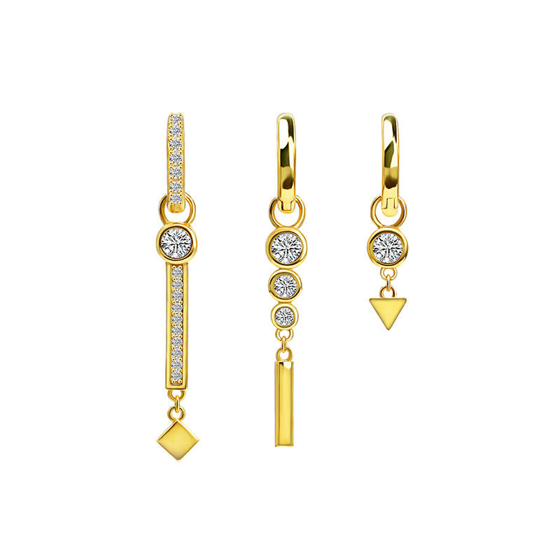 Detachable 925 Sterling Silver Bar Hoop Earrings