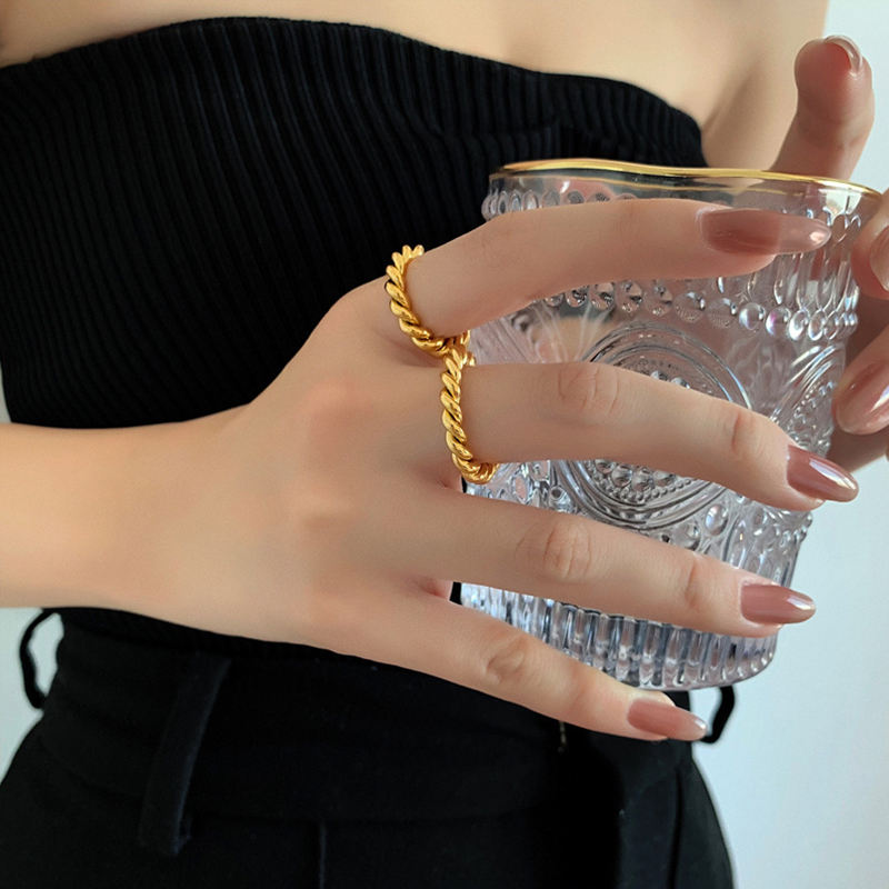 Infinity 18K Gold Plated Twisted Ring
