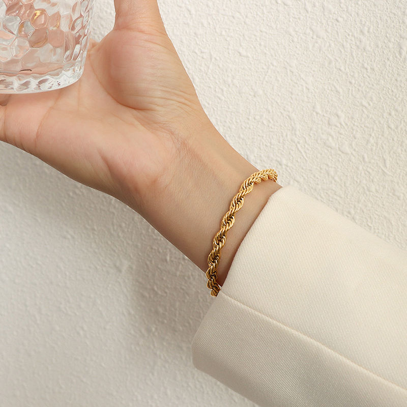 Thick Twisted Rope Chain Bracelet