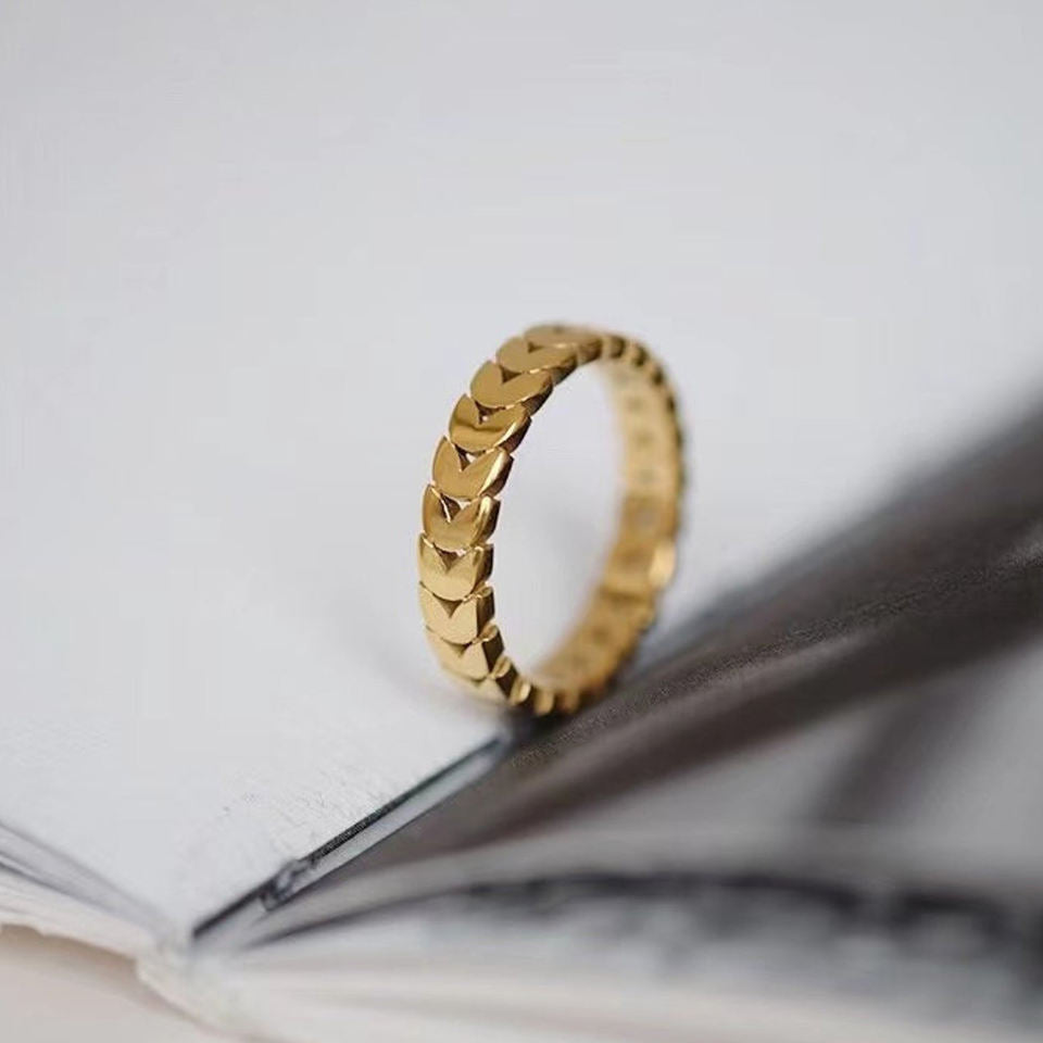 Olive Leaves 18K Gold Plated Band Ring
