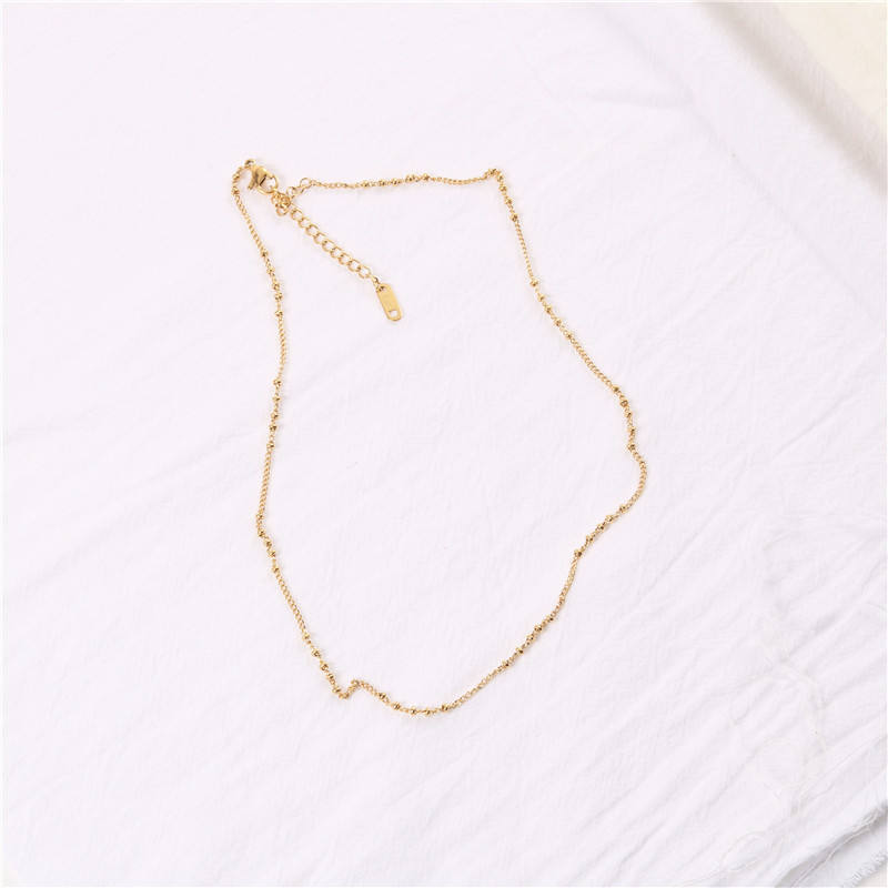 Dainty Bead 18K Gold Plated Chain Necklace