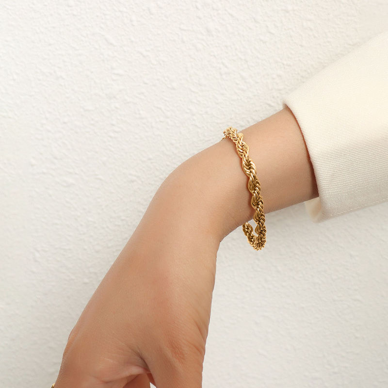 Thick Twisted Rope Chain Bracelet