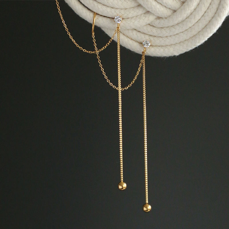 Tassel Chain 18K Gold Plated Earrings