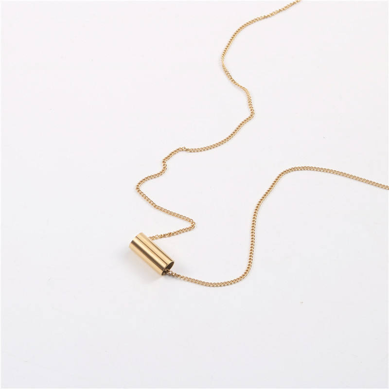 Minimalist Tube Pendant Necklace