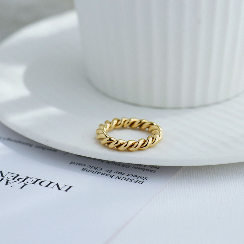 Infinity 18K Gold Plated Twisted Ring