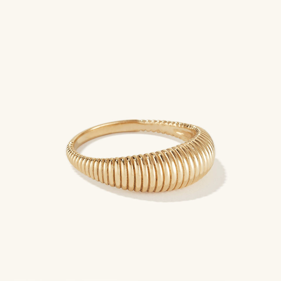 Trendy Chunky 18K Gold Plated Croissant Ring