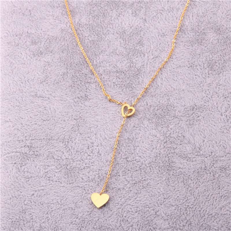 Double Heart 18K Gold Plated Pendant Necklace