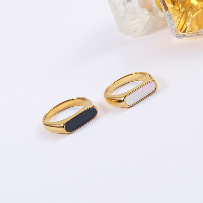 Enamel Rectangle Statement Ring