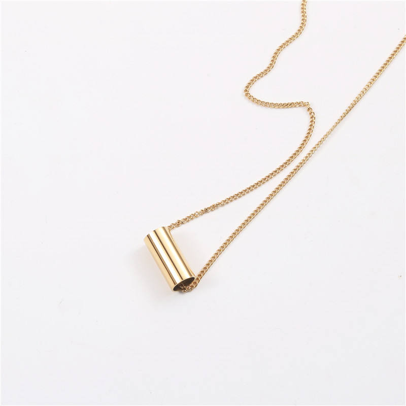 Minimalist Tube Pendant Necklace