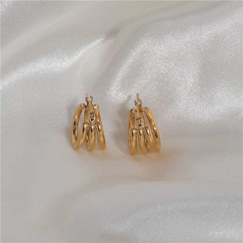 Multi-layer 18K Gold Plated Hoop Earrings