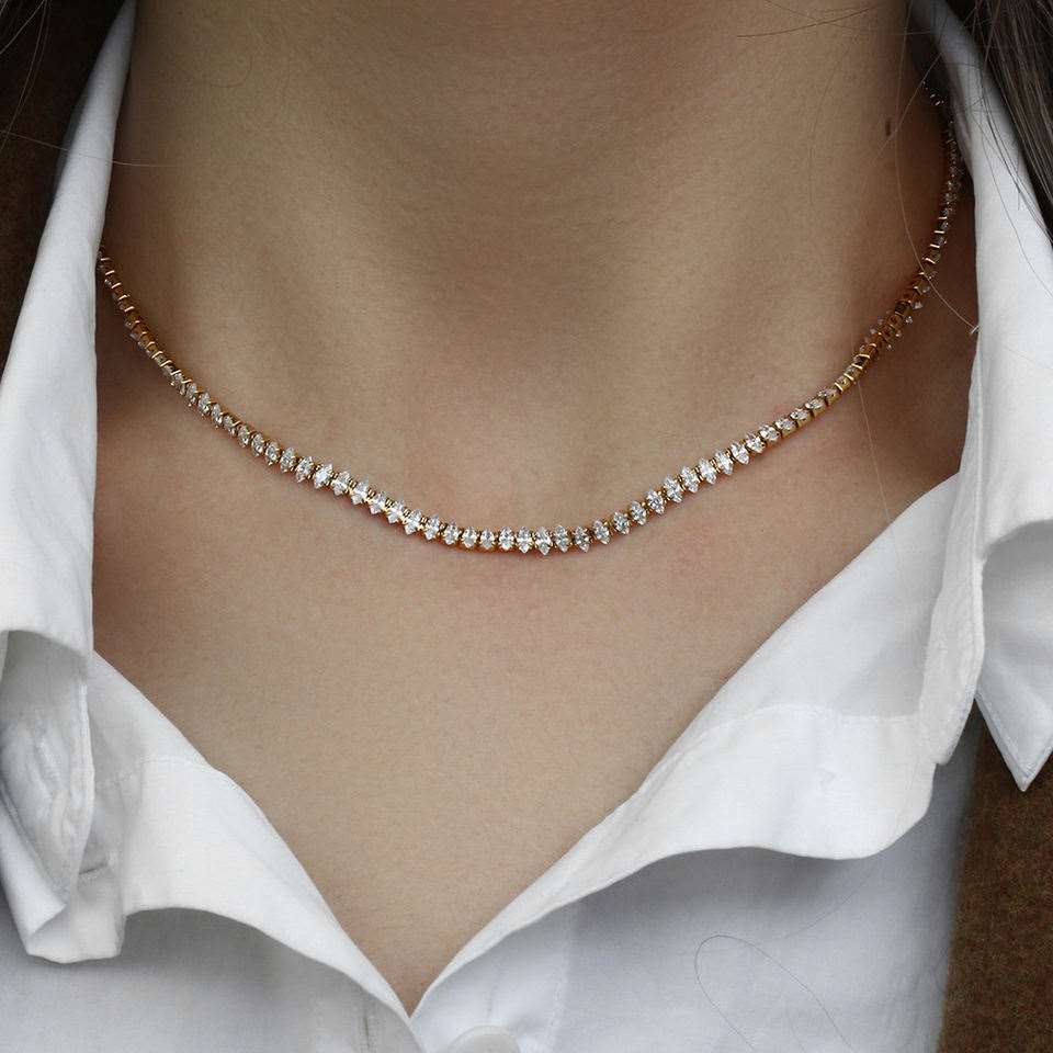 Cubic Zirconia Necklace & Bracelet Set Stainless Steel