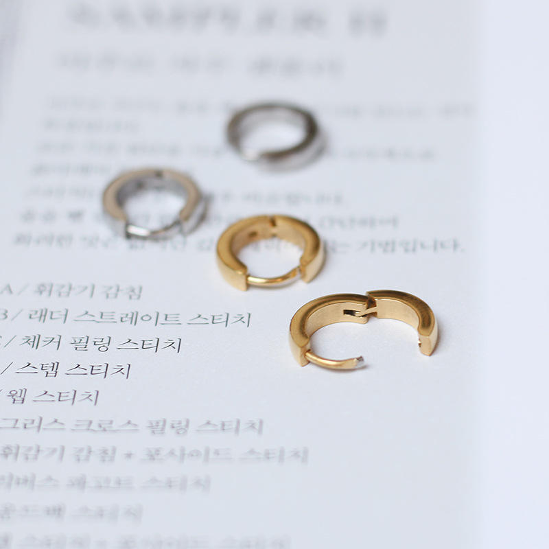 Women Basic 18K Gold Plated Huggies Earrings