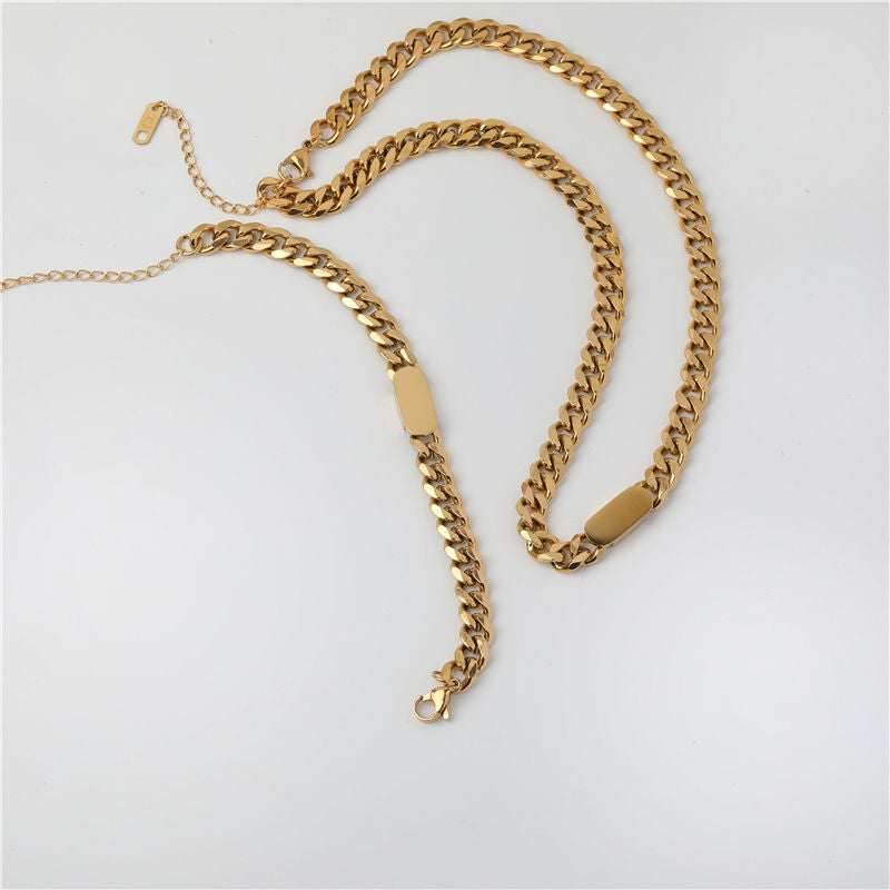 Cuban Necklace & Bracelet | 18K Gold Plated