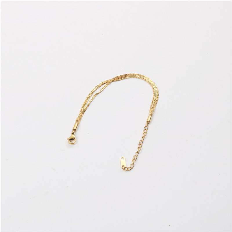 Multi-layered 18K Gold Plated Chain Bracelet