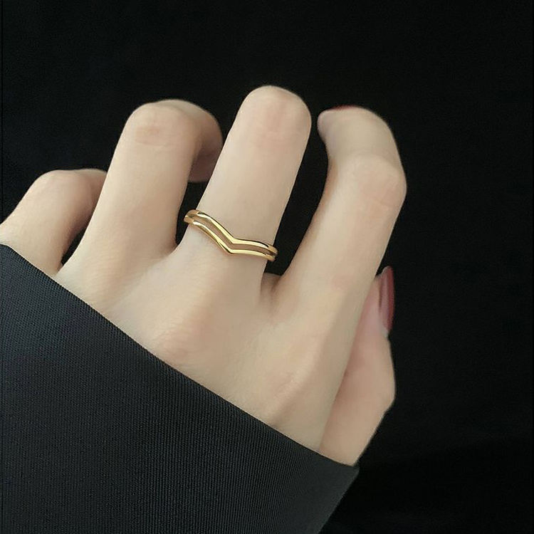 Plain Curved 18K Gold Plated Stacking Ring