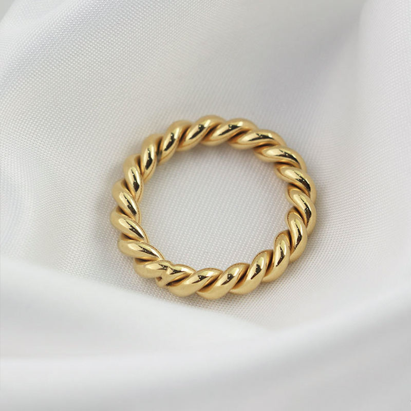 Infinity 18K Gold Plated Twisted Ring
