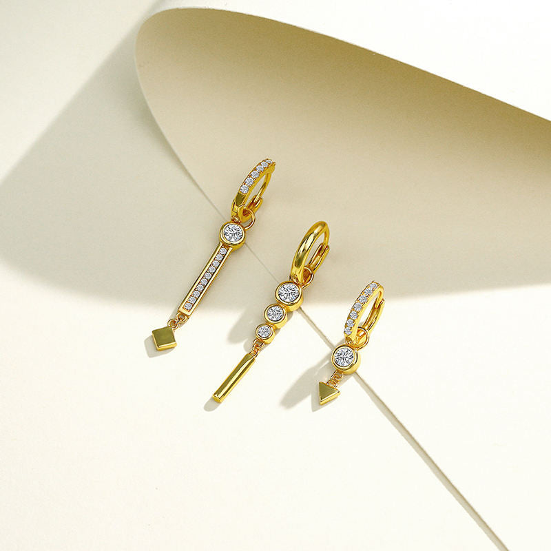Detachable 925 Sterling Silver Bar Hoop Earrings