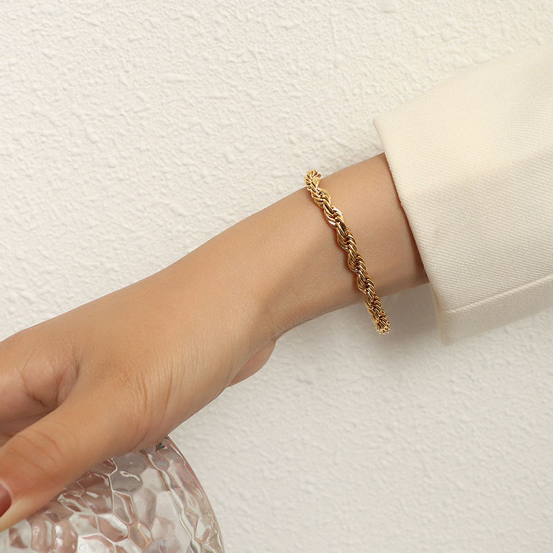 Thick Twisted Rope Chain Bracelet