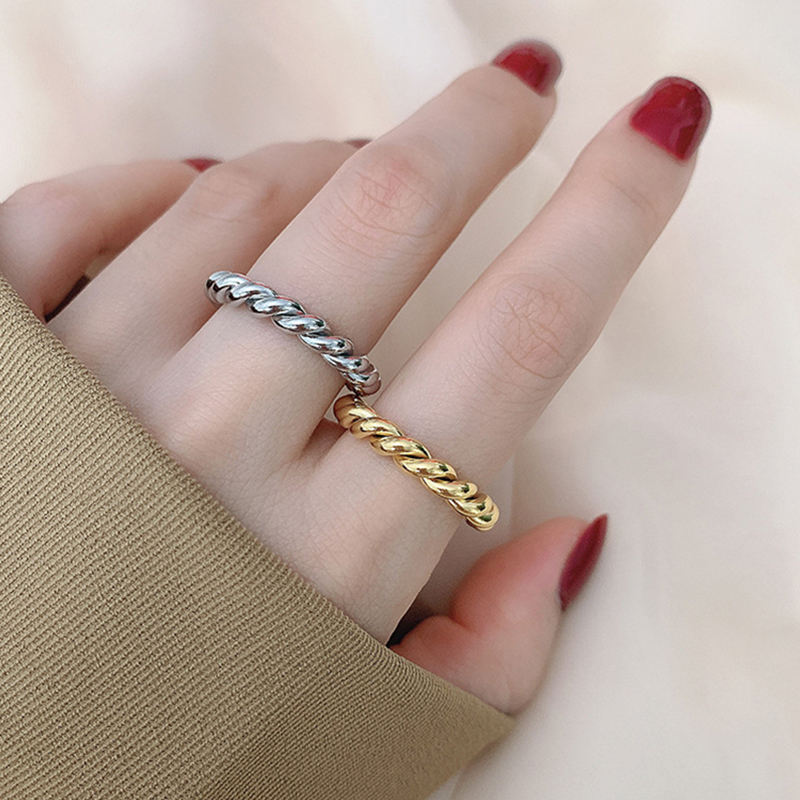 Infinity 18K Gold Plated Twisted Ring