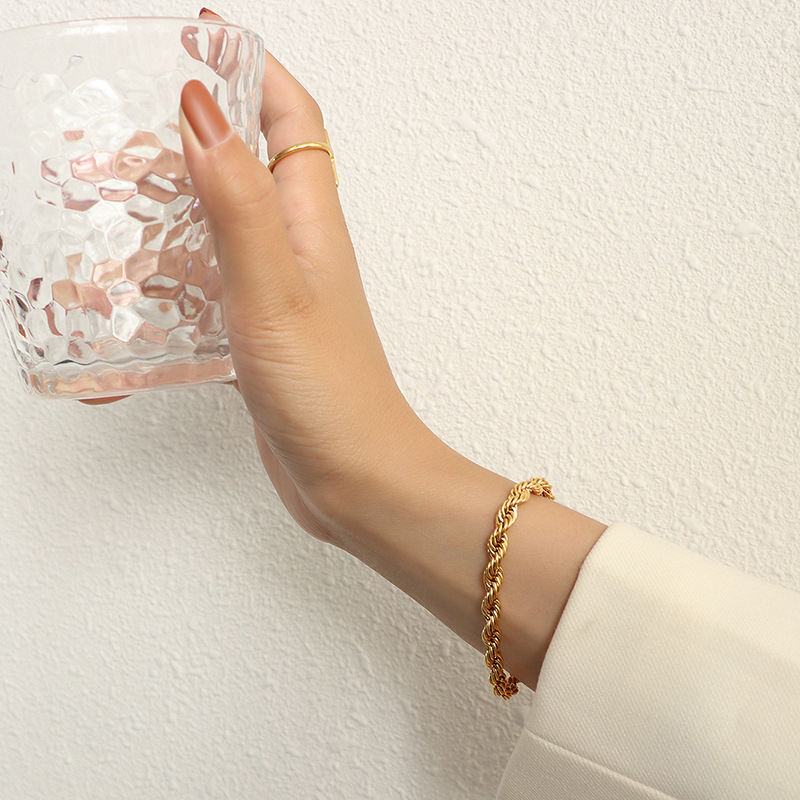 Thick Twisted Rope Chain Bracelet