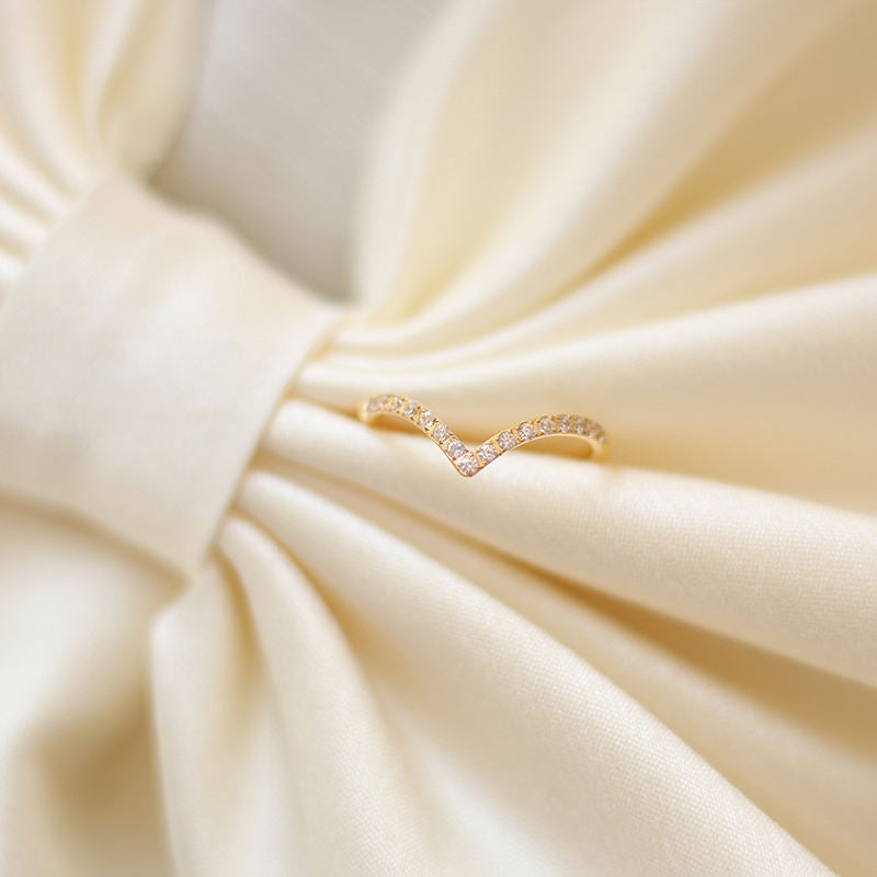 Skinny V Shaped 18K Gold Plated Ring
