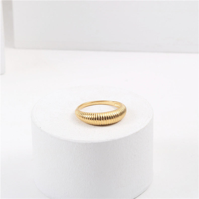 Trendy Chunky 18K Gold Plated Croissant Ring