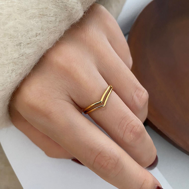 Plain Curved 18K Gold Plated Stacking Ring