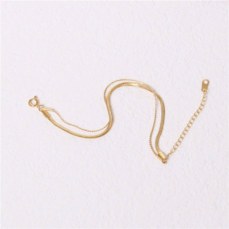 Double-layer 18K Gold Plated Chain Bracelet