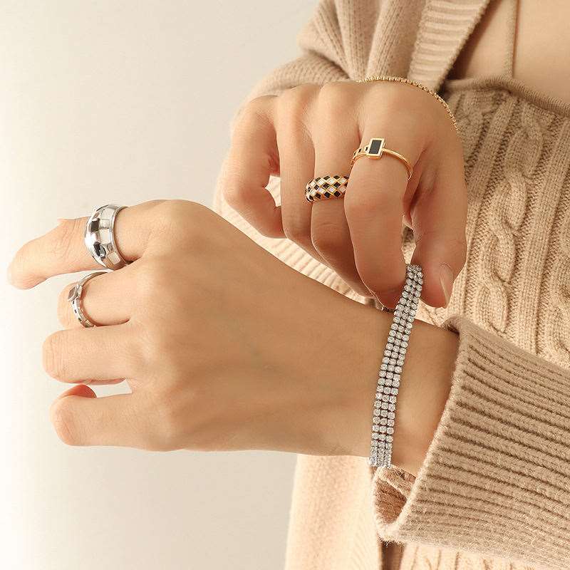 Three Lines Cubic Zirconia Tennis Bracelet