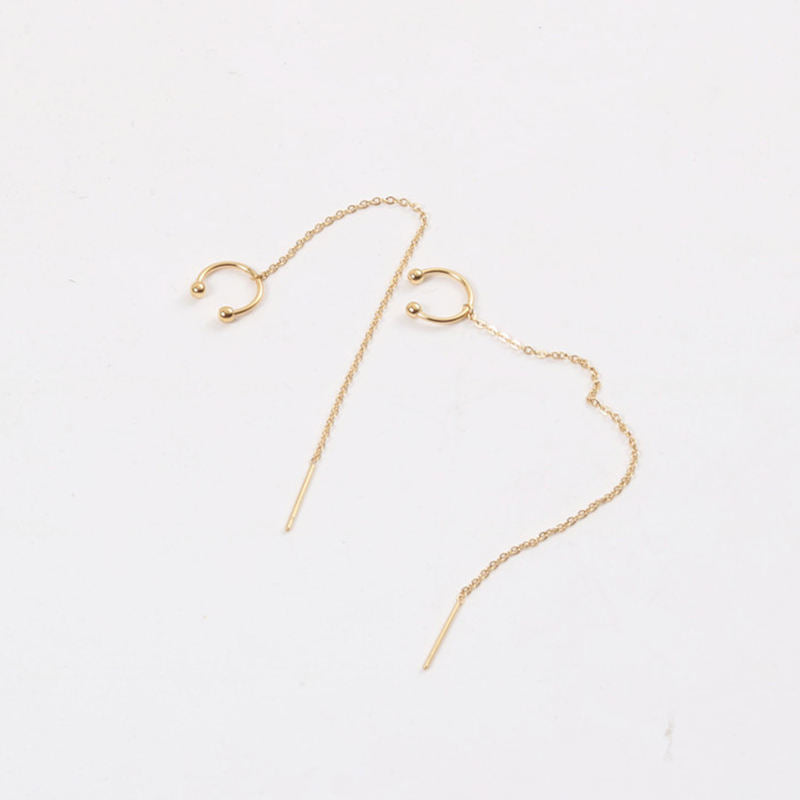 Cuff Chain Wrap Tassel Earrings