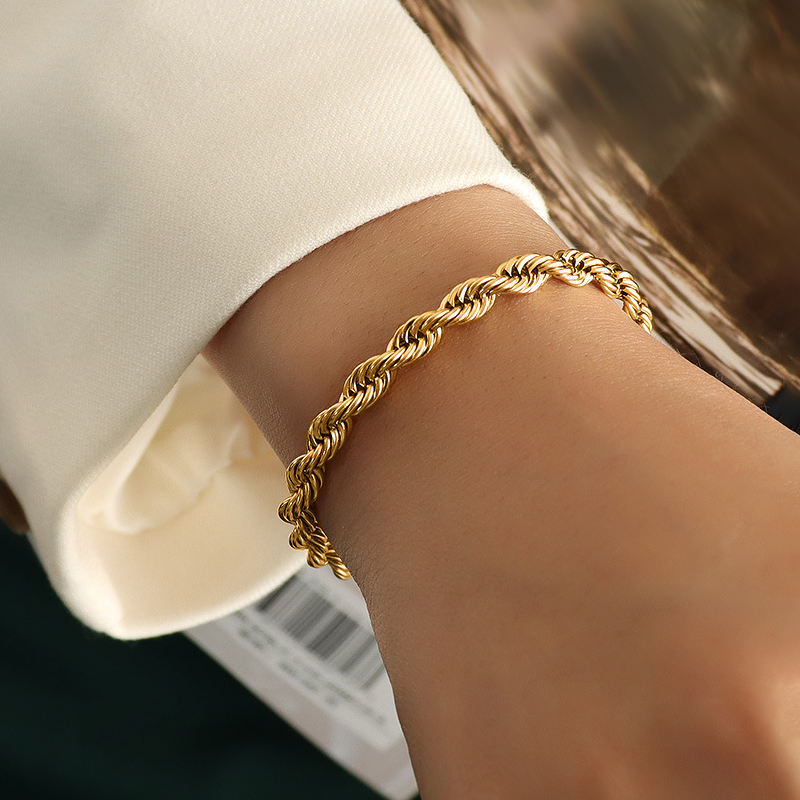 Thick Twisted Rope Chain Bracelet