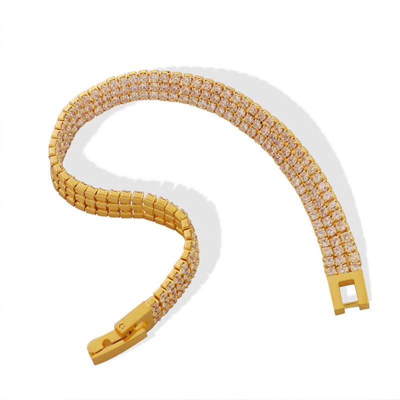 Three Lines Cubic Zirconia Tennis Bracelet