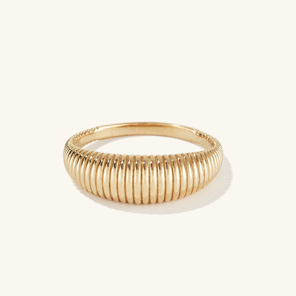 Trendy Chunky 18K Gold Plated Croissant Ring