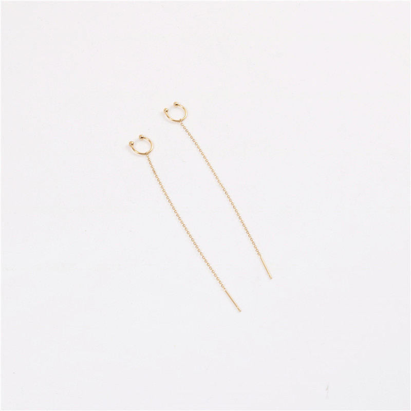 Cuff Chain Wrap Tassel Earrings