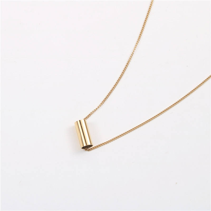 Minimalist Tube Pendant Necklace